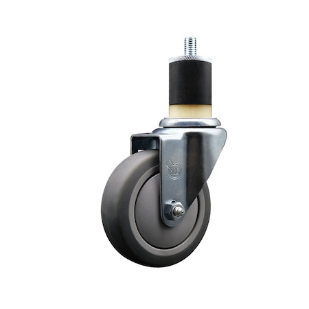 Service Caster 4'' Thermoplastic Rubber Wheel Swivel 1-7/8'' Expanding Stem Caster SCC-EX20S414-TPRB-178